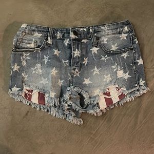 American flag Jean shorts
